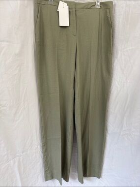Zara Light Olive Straight-Leg Pants Size XL. NWT